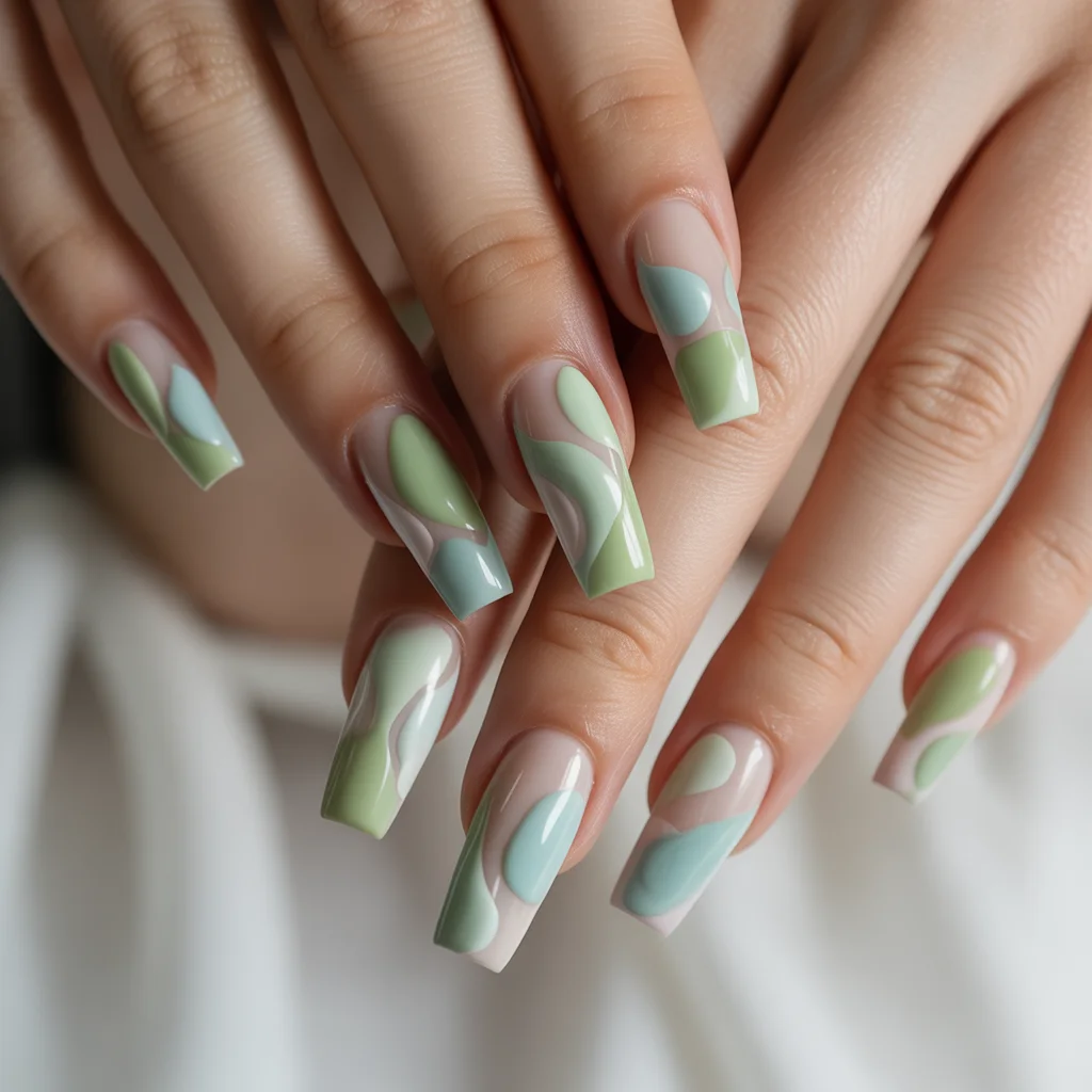 Abstract Pastel Green Patches