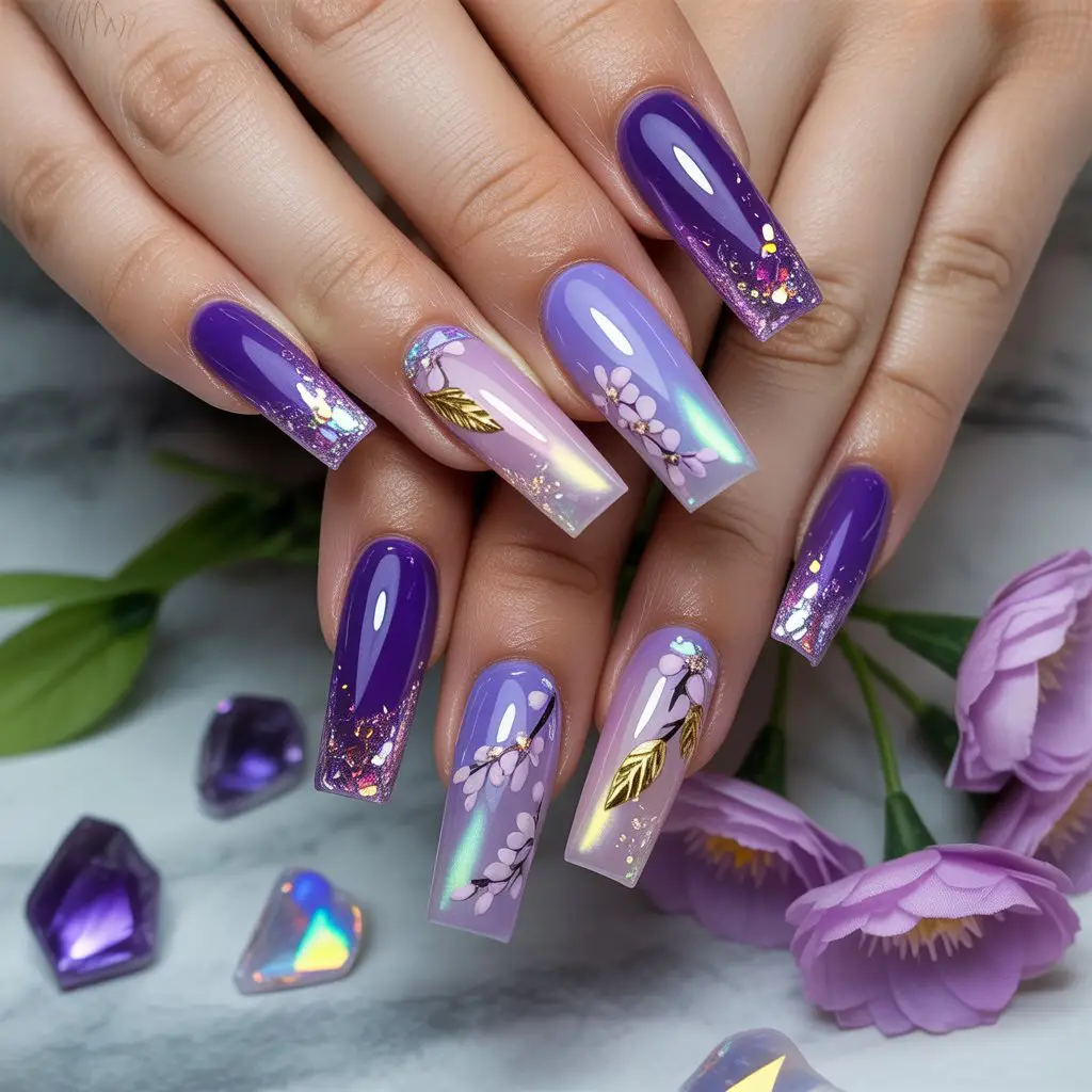 Amethyst Glow Nails