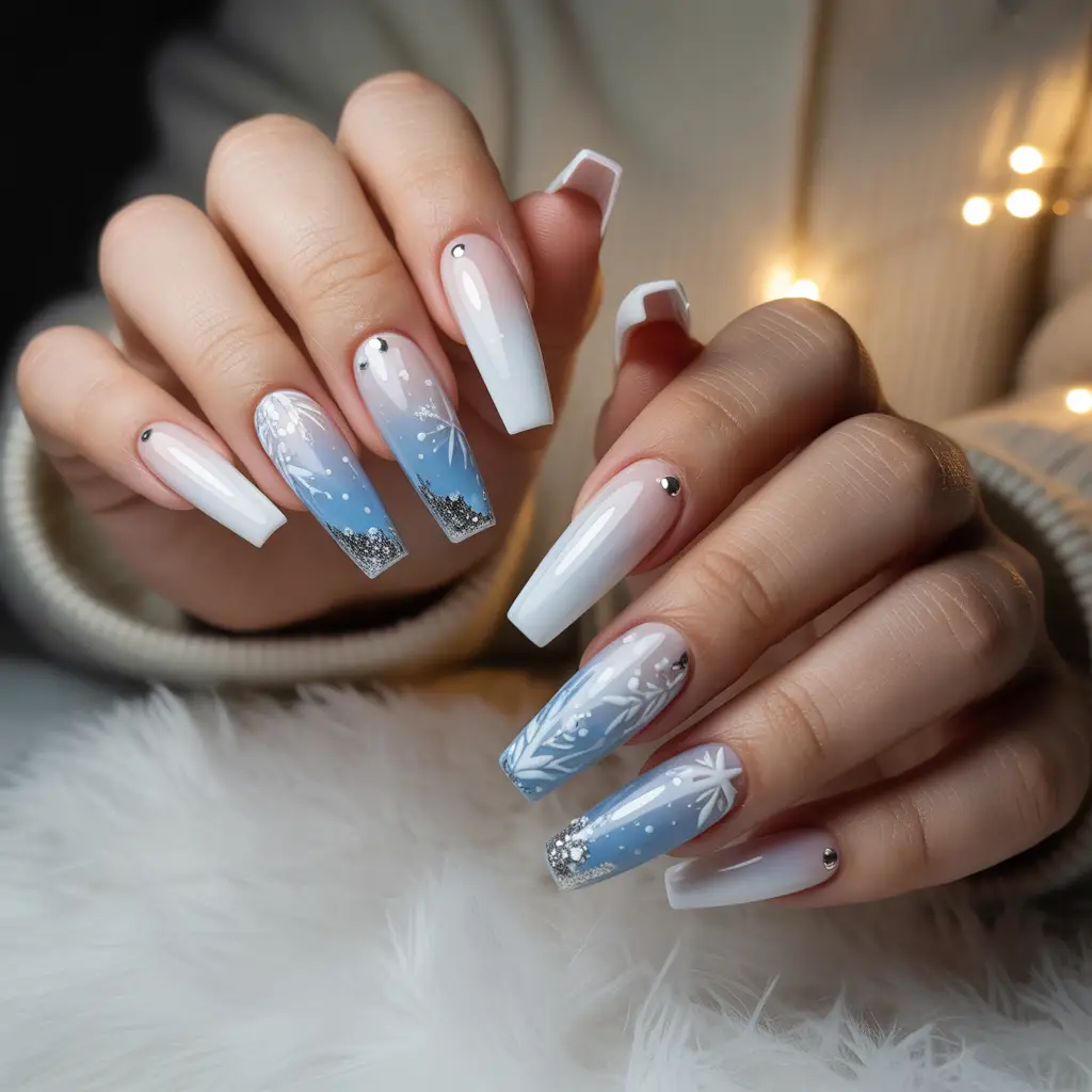 Arctic Ombre Nails