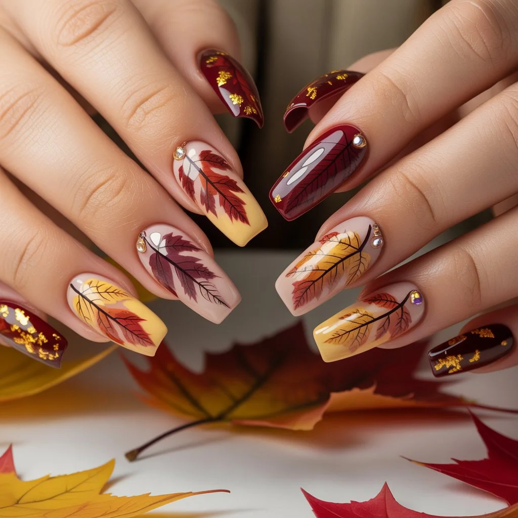 Autumn Maple Micro-Detail Nails