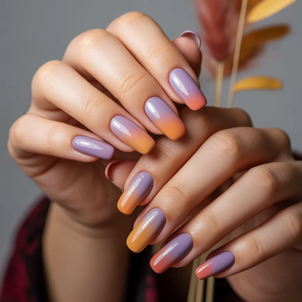 Autumn Sky Ombre Nails