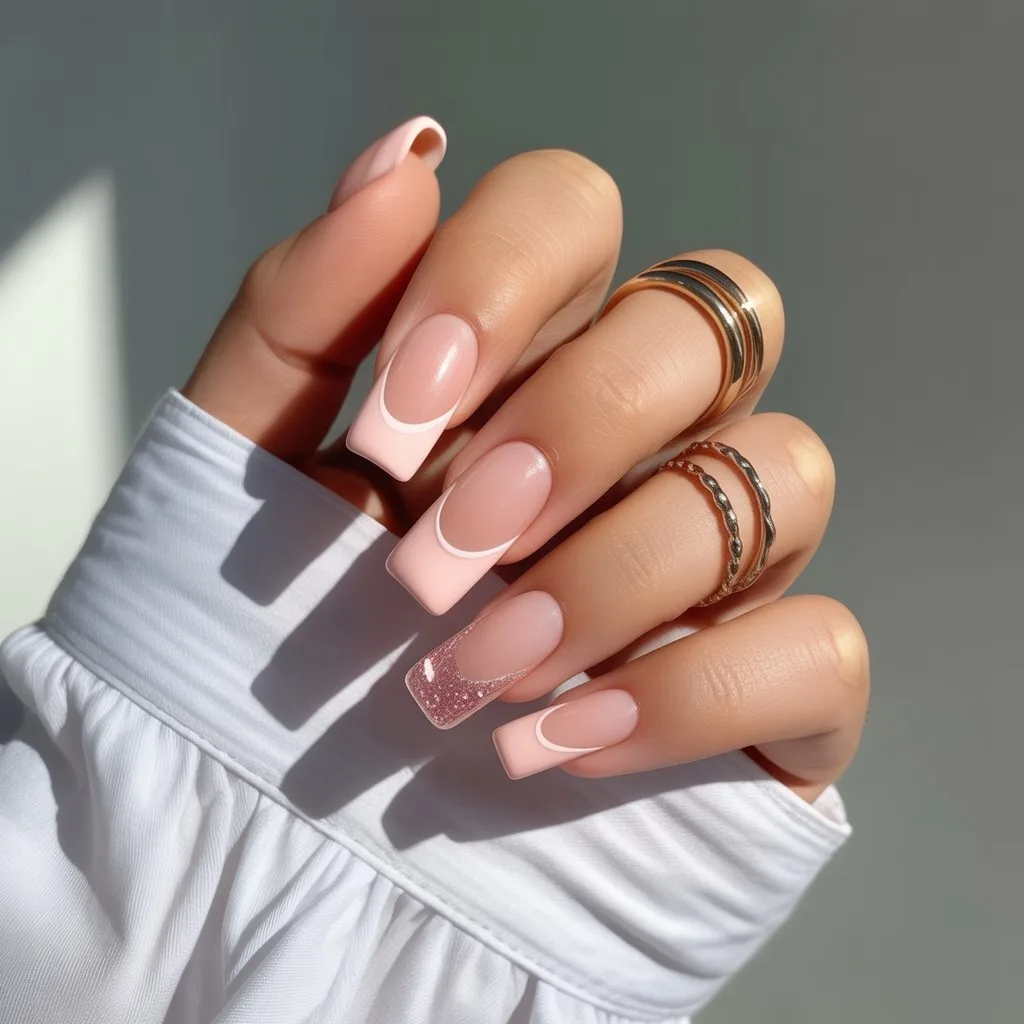 Ballet Slipper Pink Square Nails