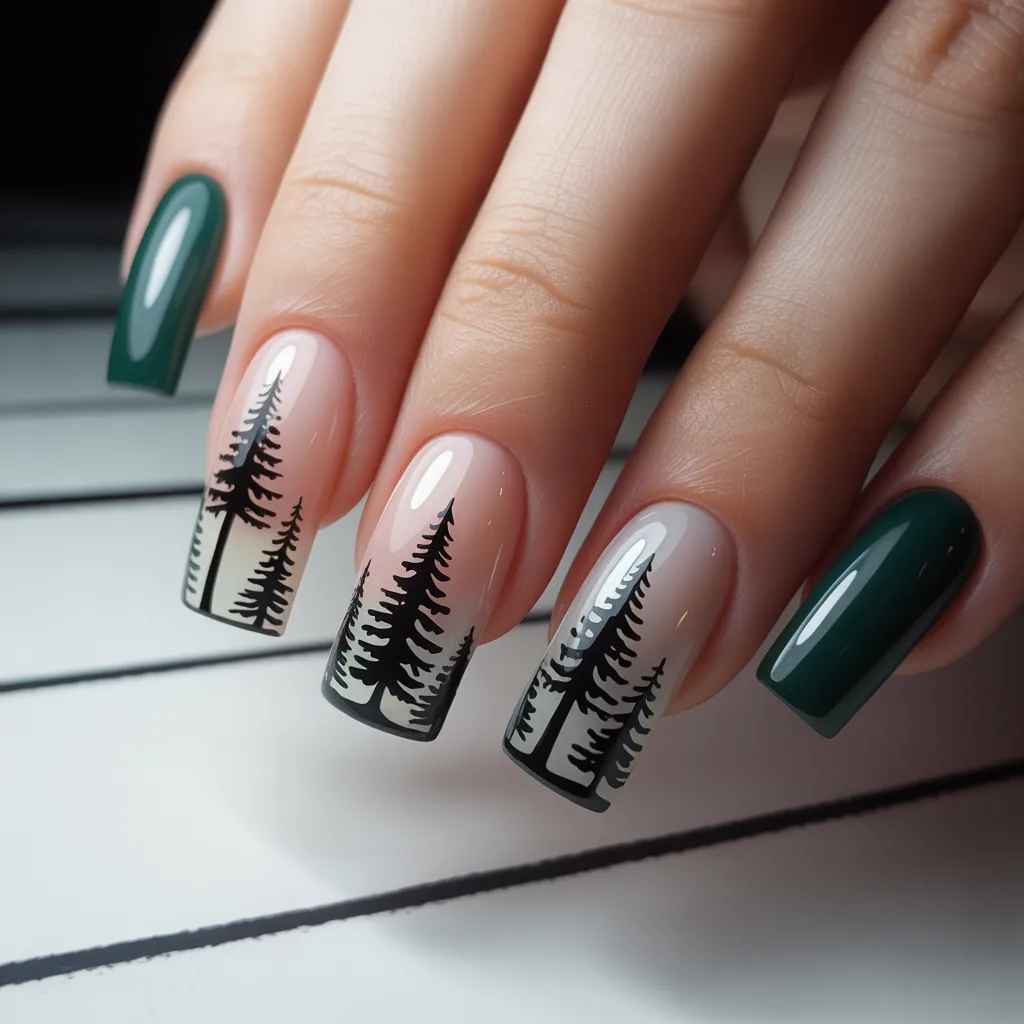 Black Fir Tree Silhouette