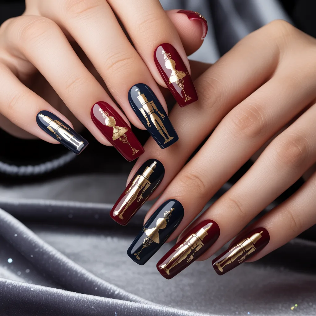 Black Nutcracker Silhouette  Nails