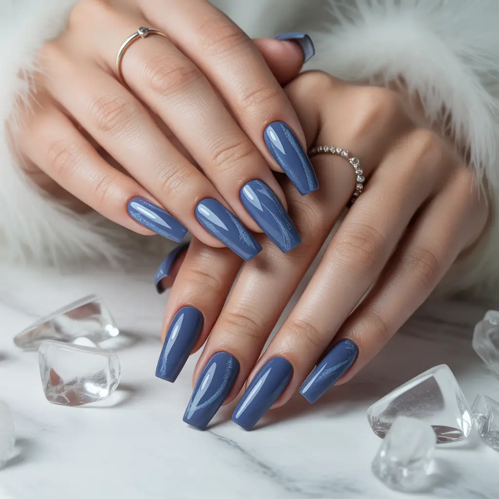 Blueberry Frost Nails