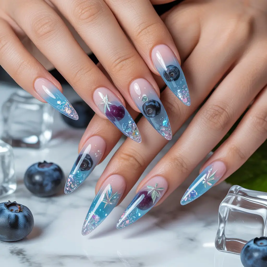 Blueberry Ice Jelly Nails