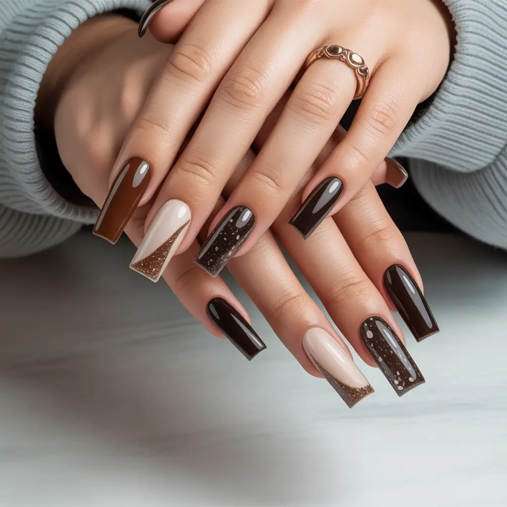 Brown Sugar Glow Gel Nails