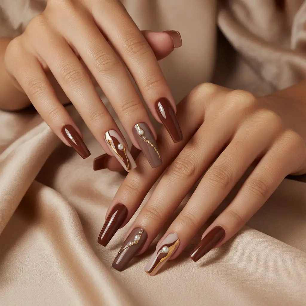 Brown Sugar Velvet Matte Nails