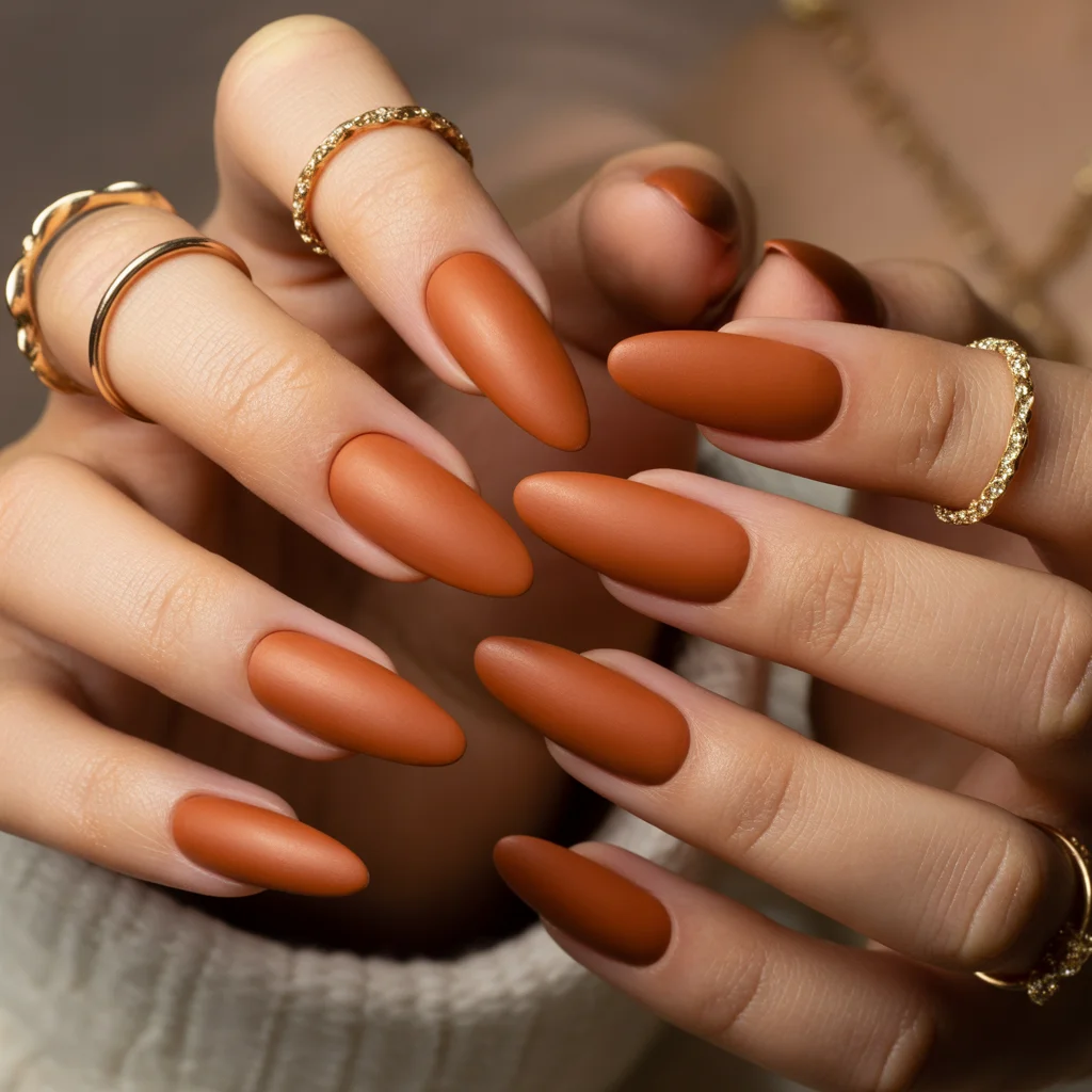 Burnt Peach Matte Nails