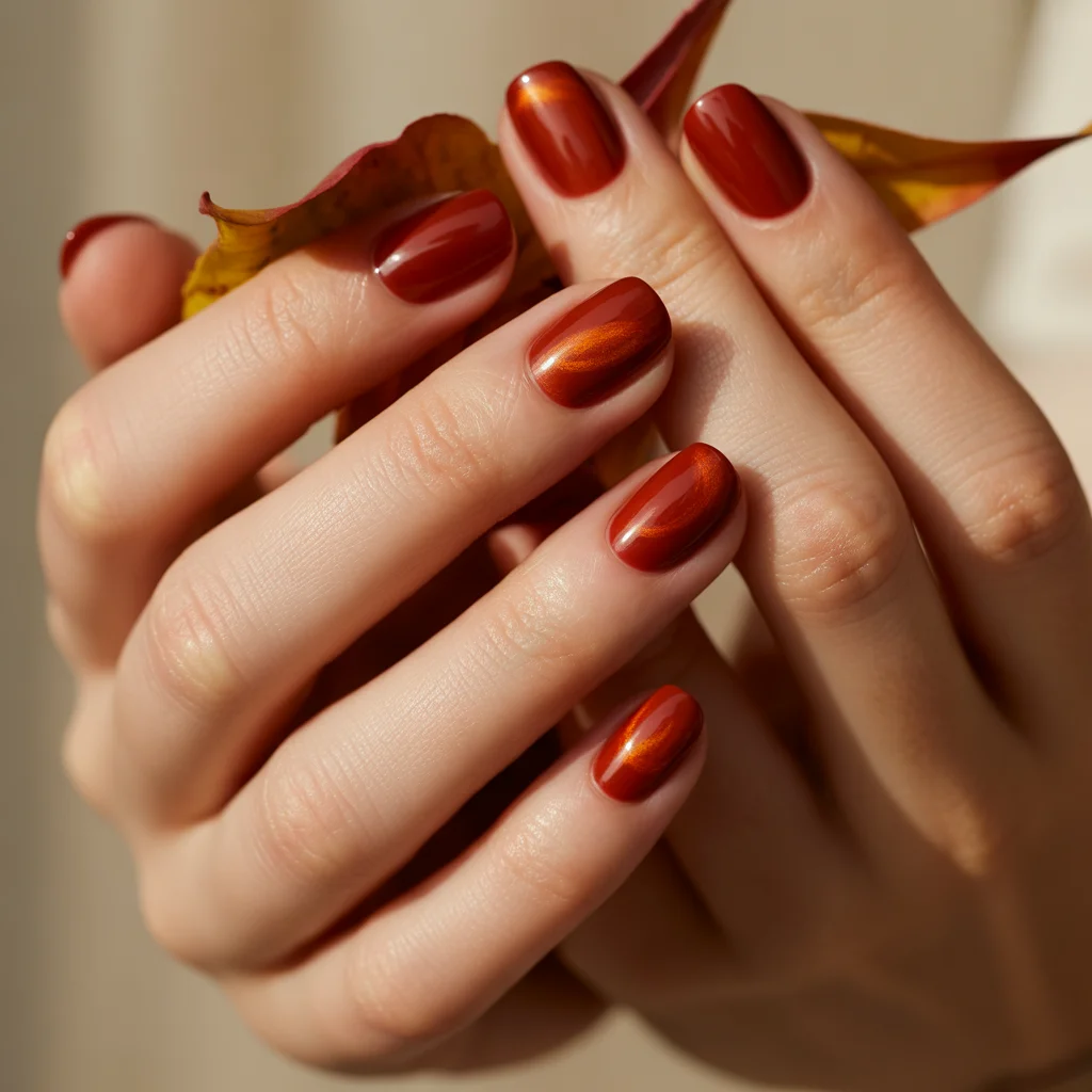 Burnt acrylic Red Nails