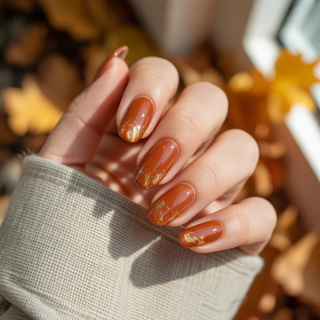 Burnt Sienna Gloss Nails