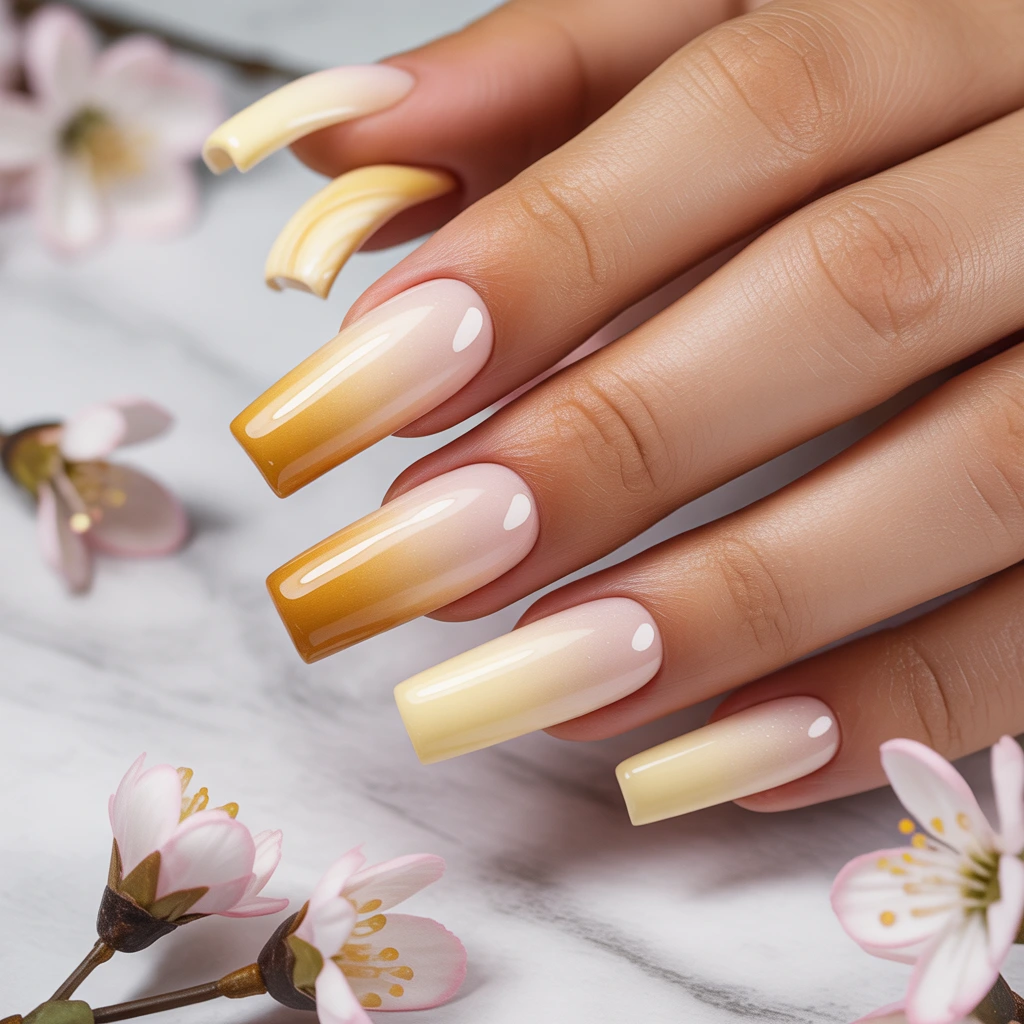 Buttercream Gradient Nails