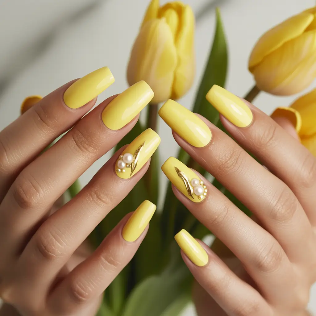 Buttercup Yellow Gloss Nails