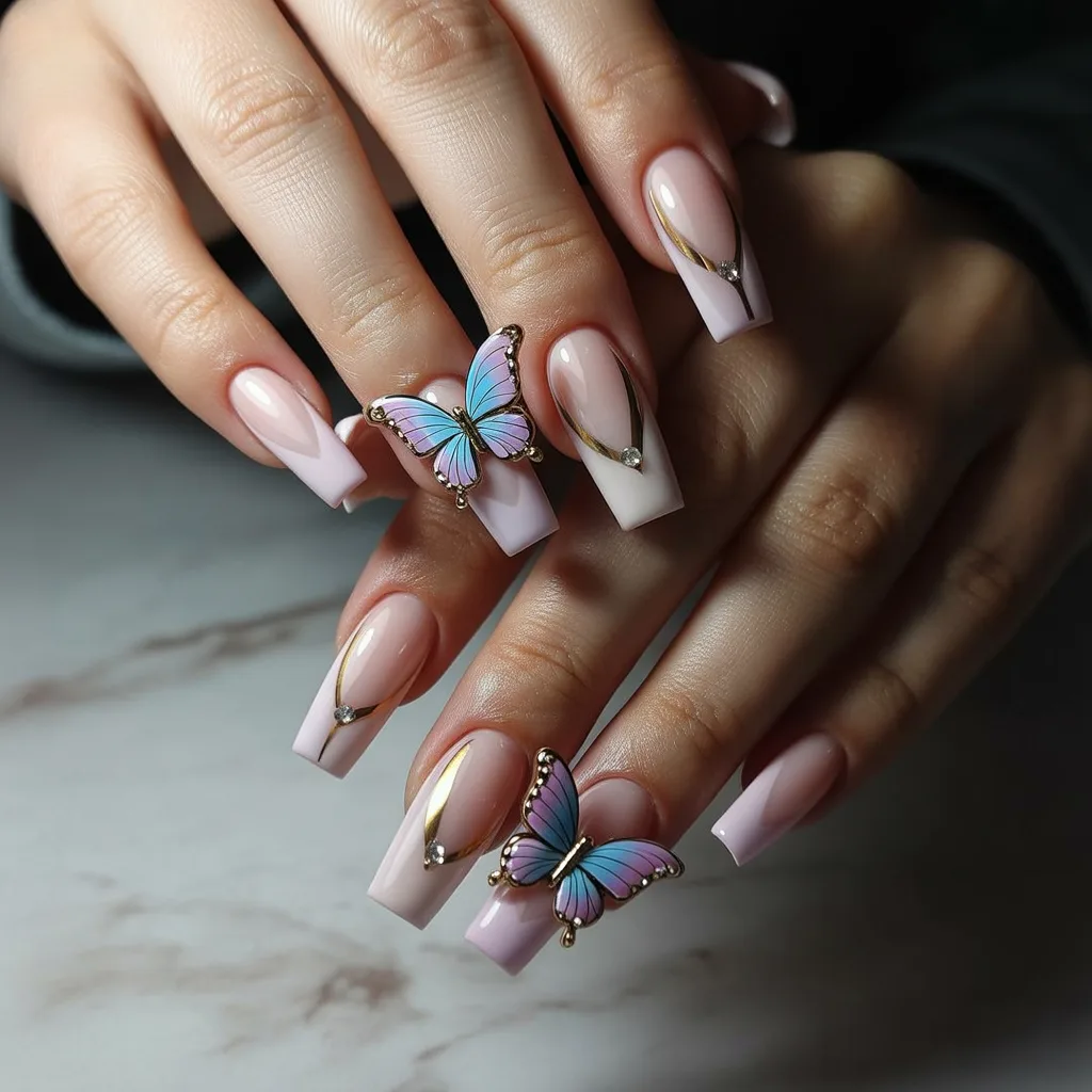 Butterfly Accent Nails