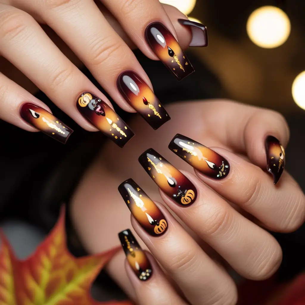 Candlelight Glow Nails
