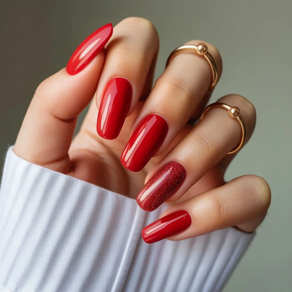 Candy Apple Red Shine Nails