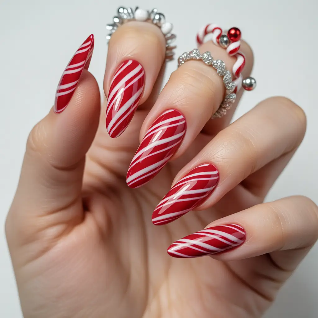 Candy Cane Stripes Nail