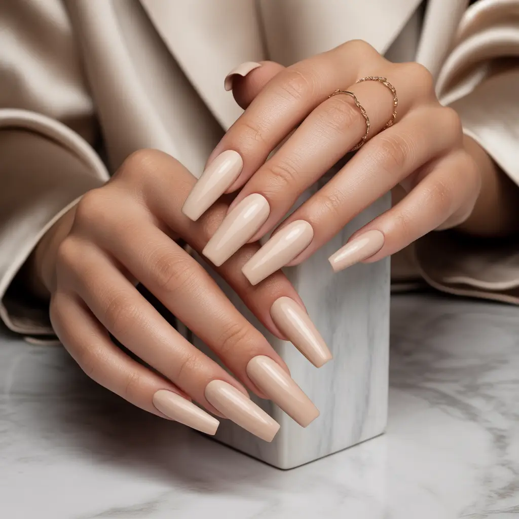 Cashmere Beige Matte Nails