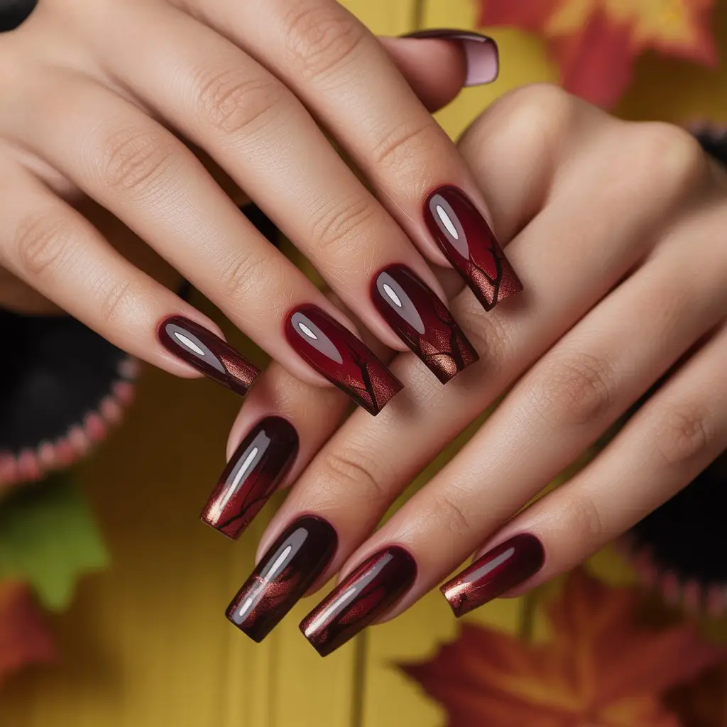 Cherry Bark Gradient Nails