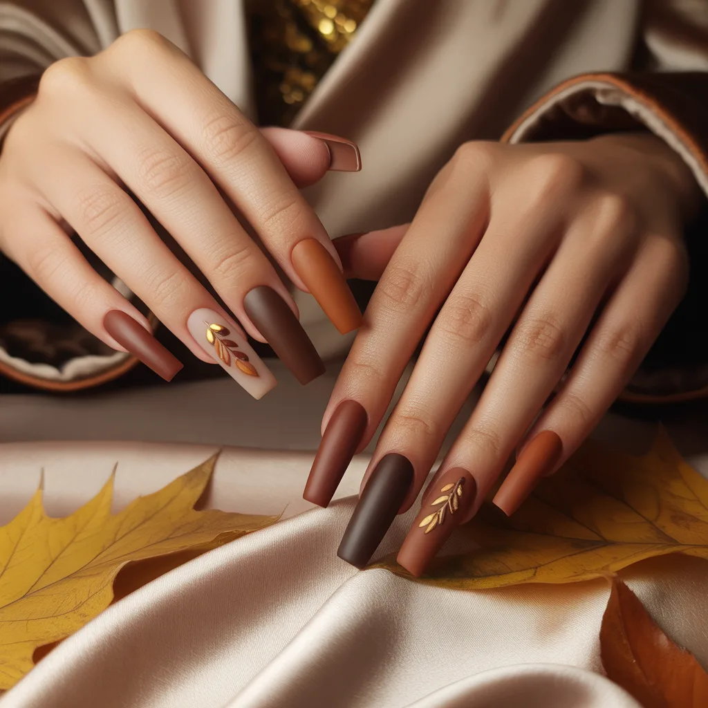 Chestnut Velvet Matte Nails