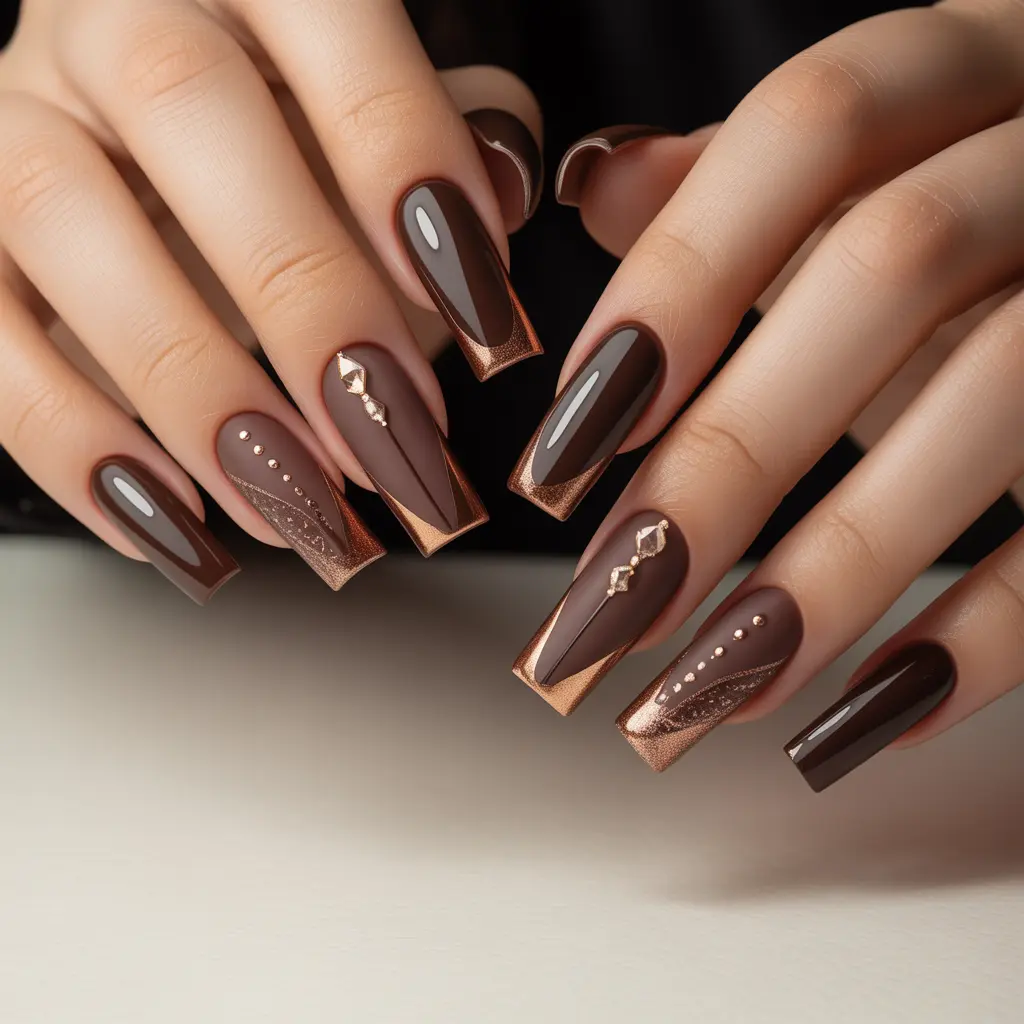 Chocolate Brown Nails