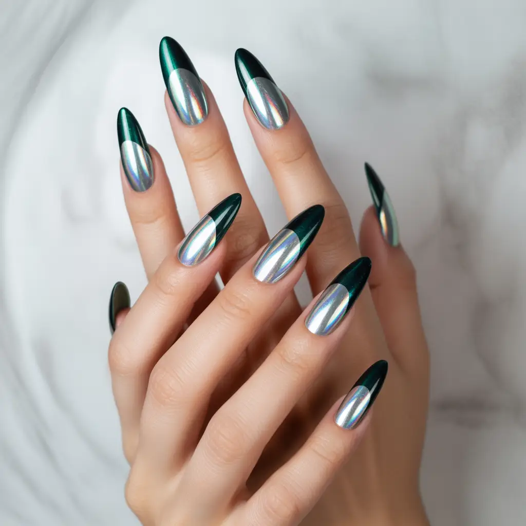 Chrome Cat-Eye Nails