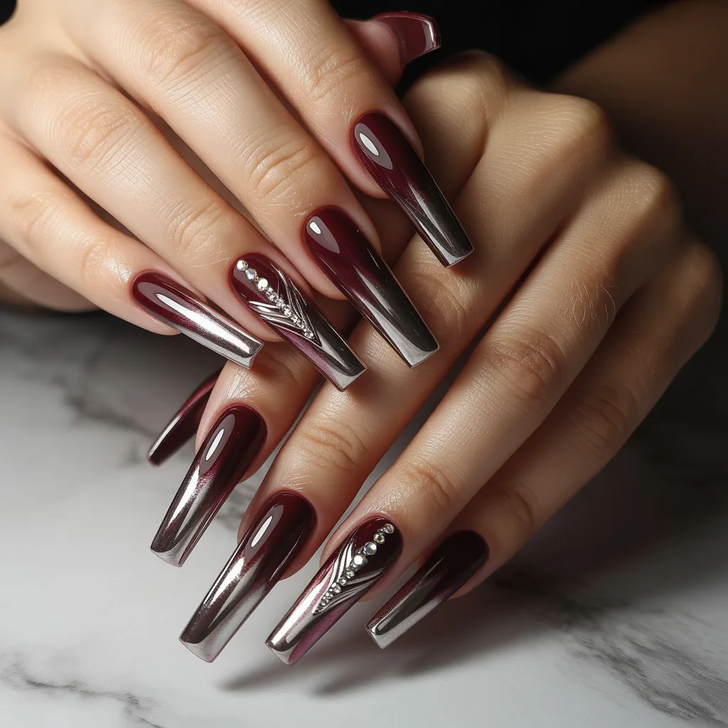 Chrome Velvet Acrylic Nails