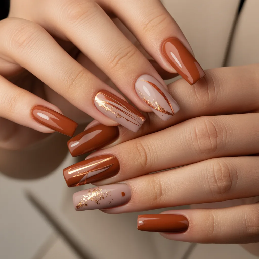 Cinnamon Brown Nails