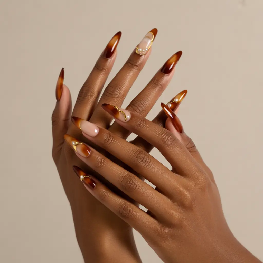 Cinnamon Mocha Jelly Nails