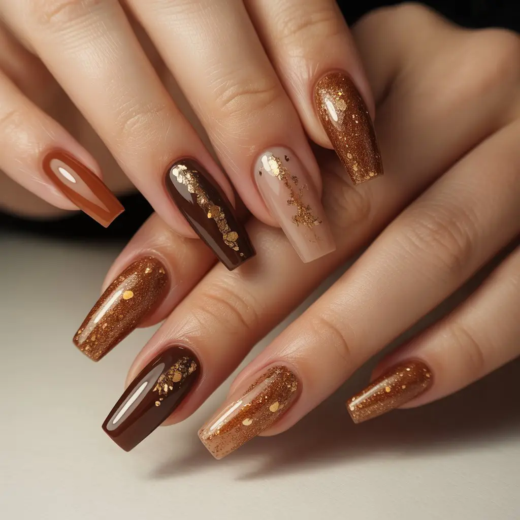 Cinnamon Sugar Sparkle Nails