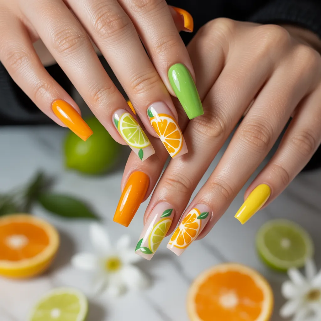Citrus Burst Nails