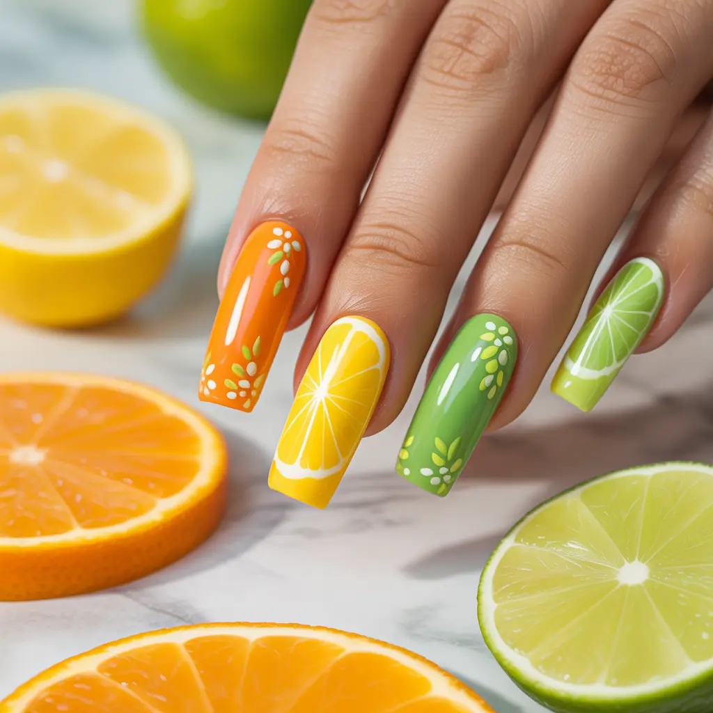 Citrus Twist nails