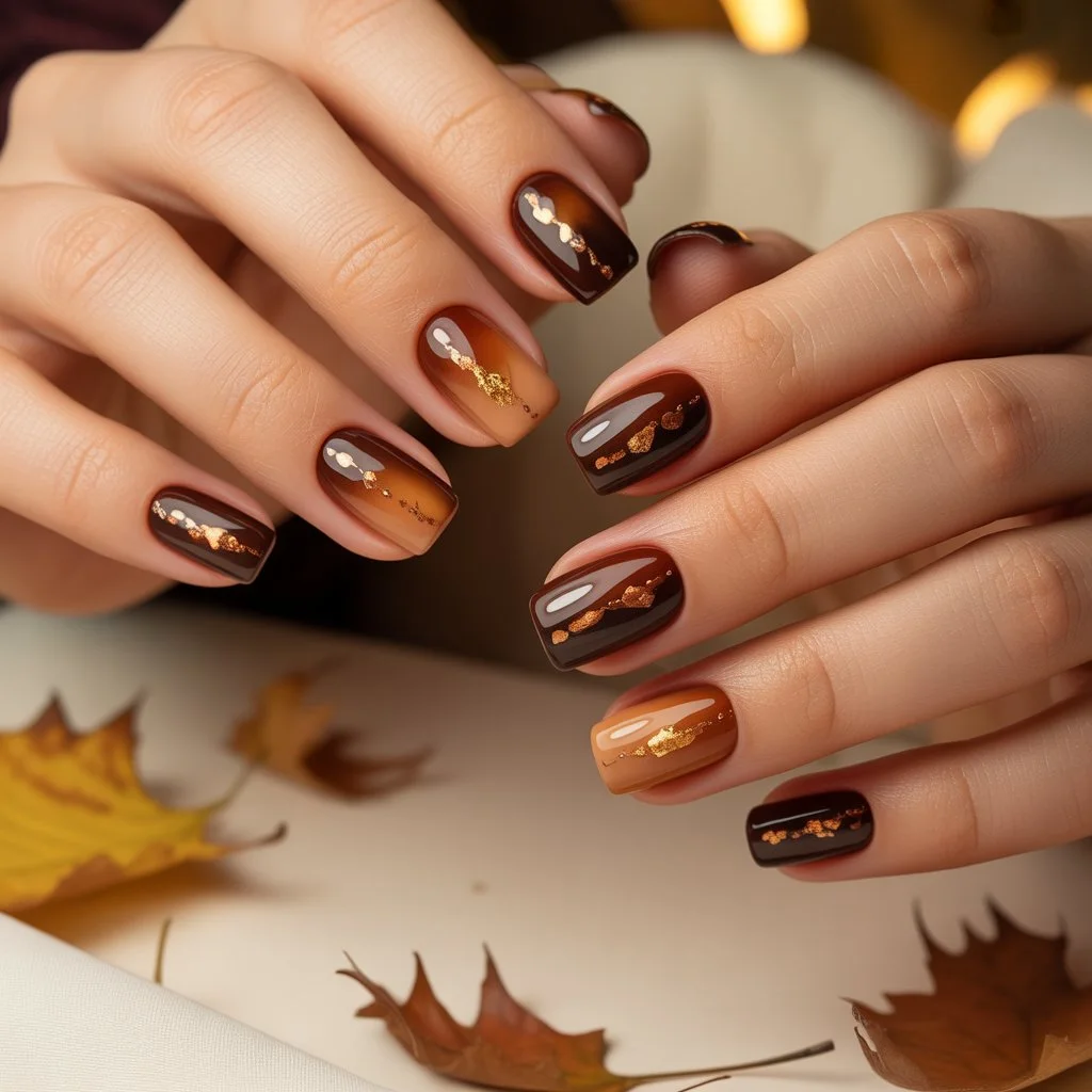 Cocoa Glaze Square Nails