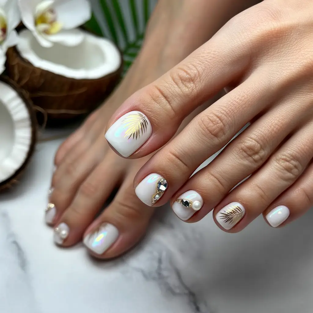 Coconut White Toes Nails
