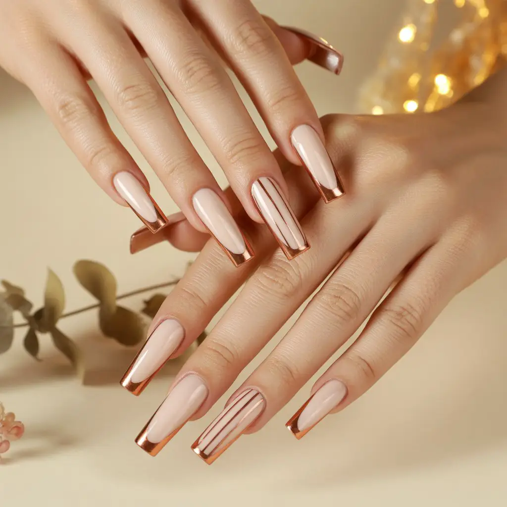 Copper-Lined Minimalist Nails