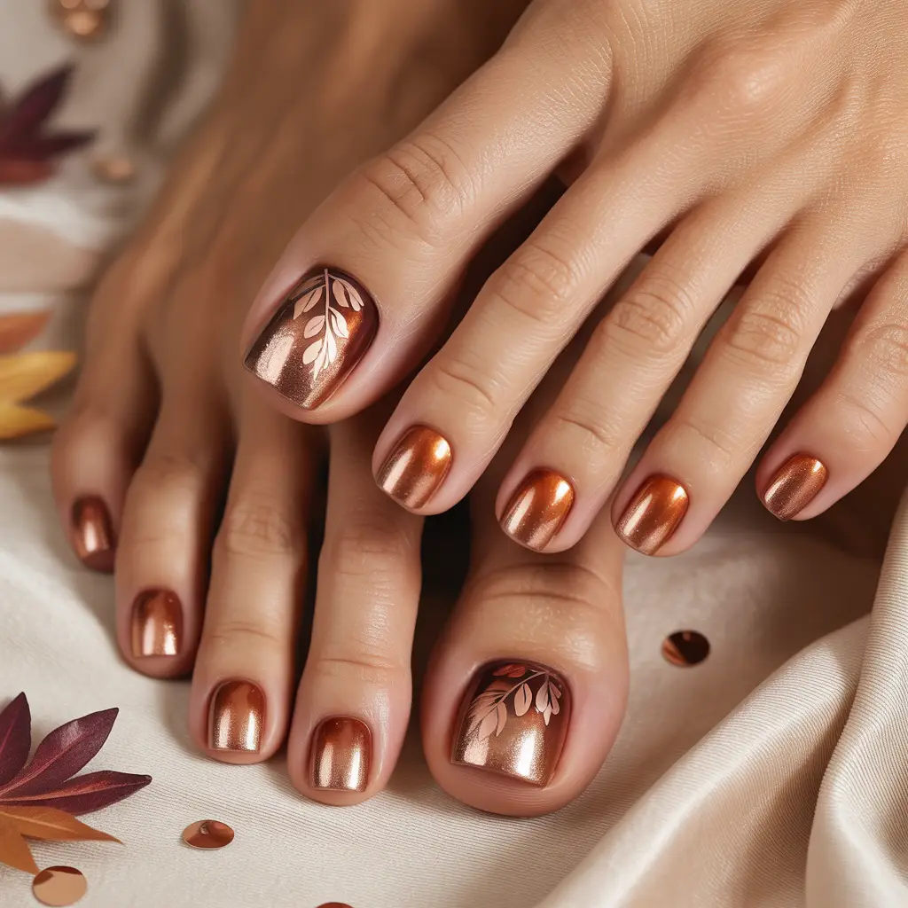 Copper Ombre nails