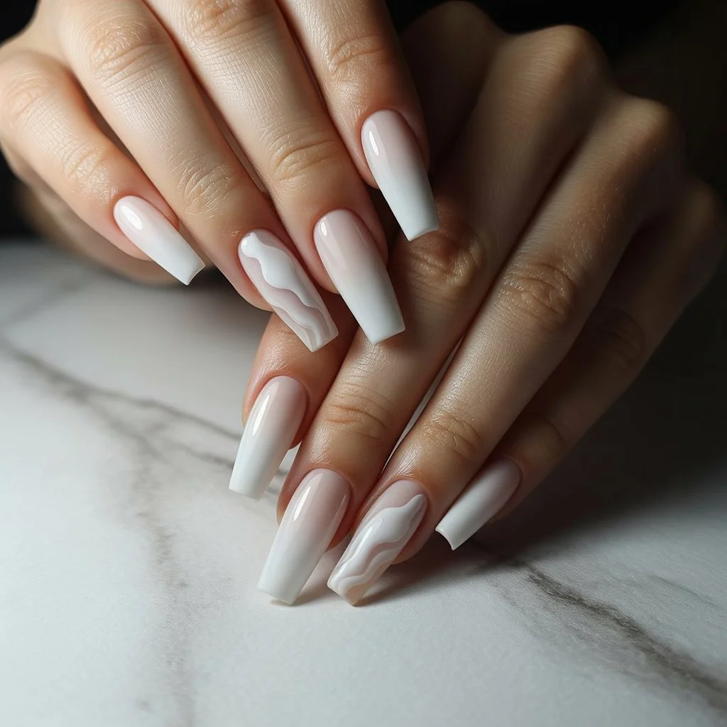 Cotton Cloud Matte Ombre Nails