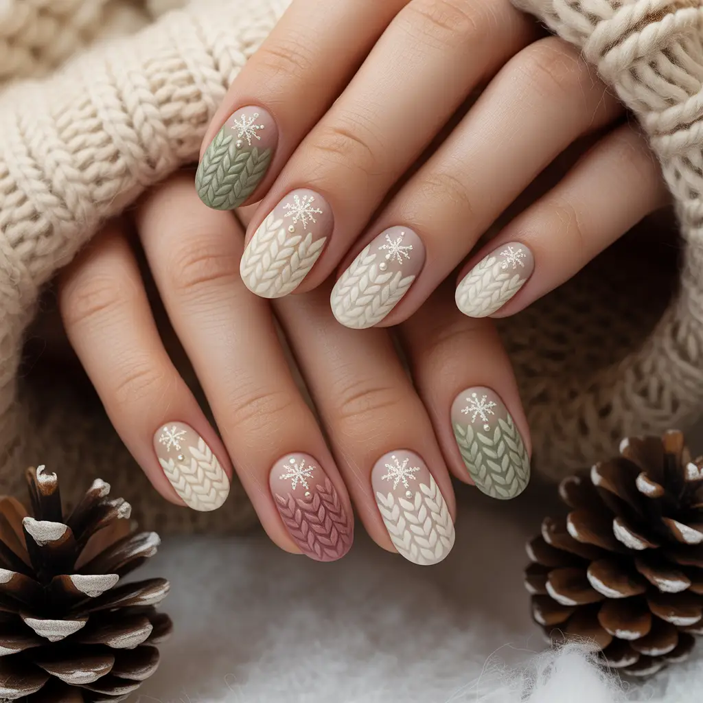 Cozy Knit Oval Nails