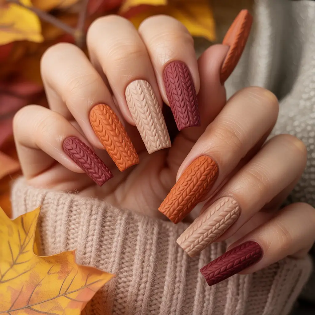 Cozy Sweater Texture Press Nails