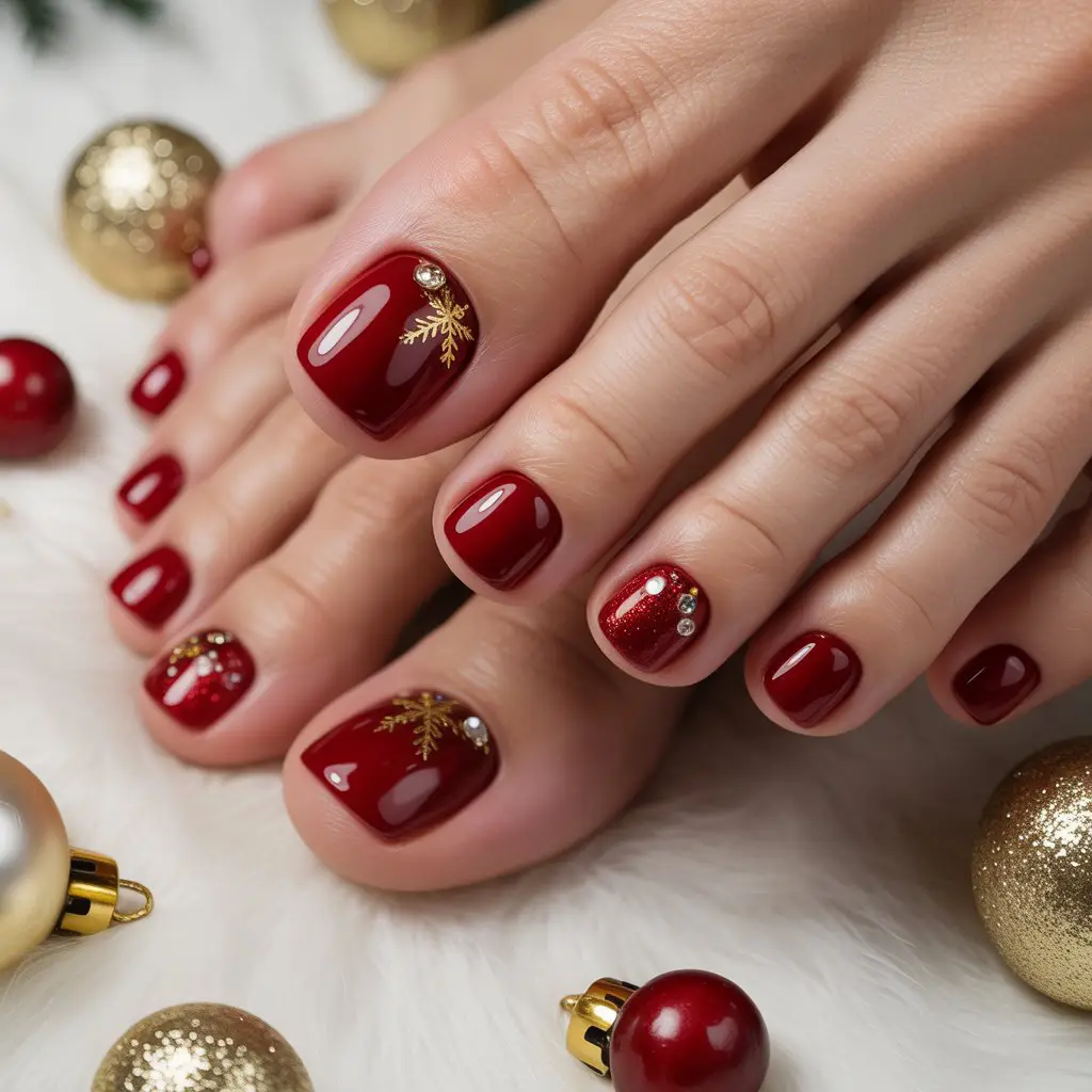 Cranberry Gloss Pedicure Nail