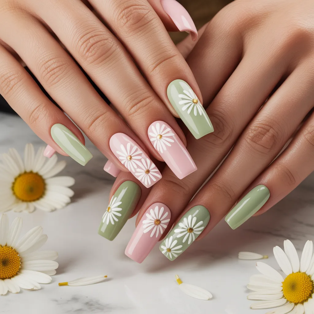 Dainty Daisy Accents nail