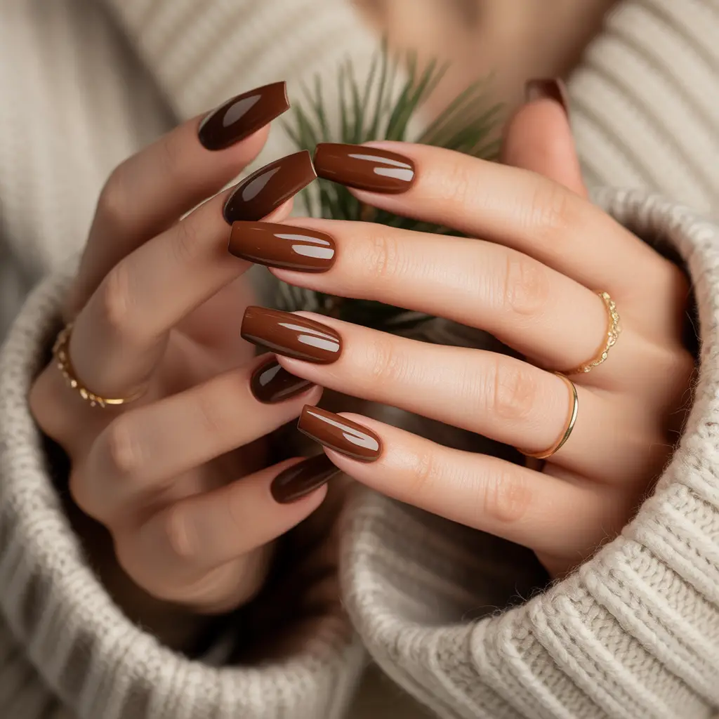 Deep Cocoa Mocha Nails