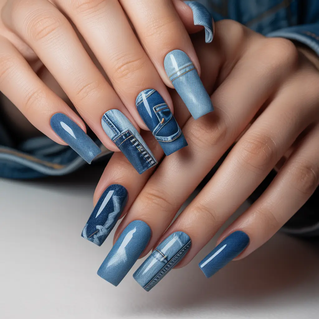 Denim Texture Nails
