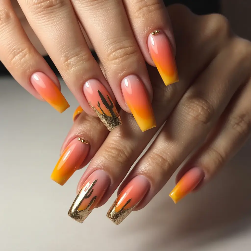 Desert Sunset Nails