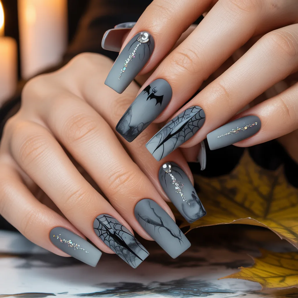 Eerie Fog Grey Nails