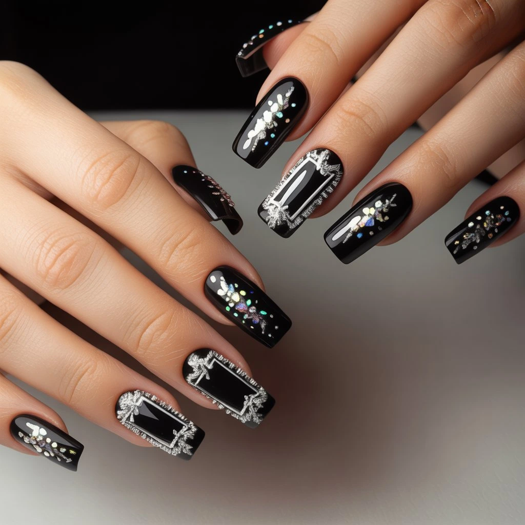 Elegant Tinsel Frame Nails