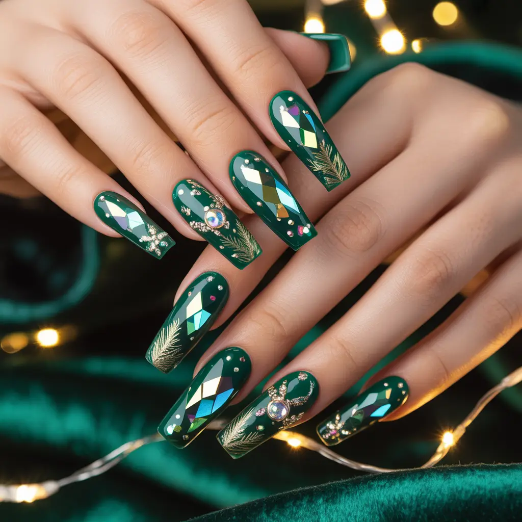 Emerald Crystal Dimension Nails