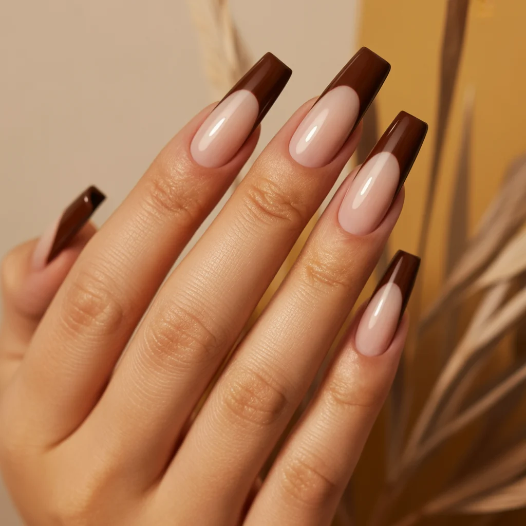 Espresso French Tips Nail