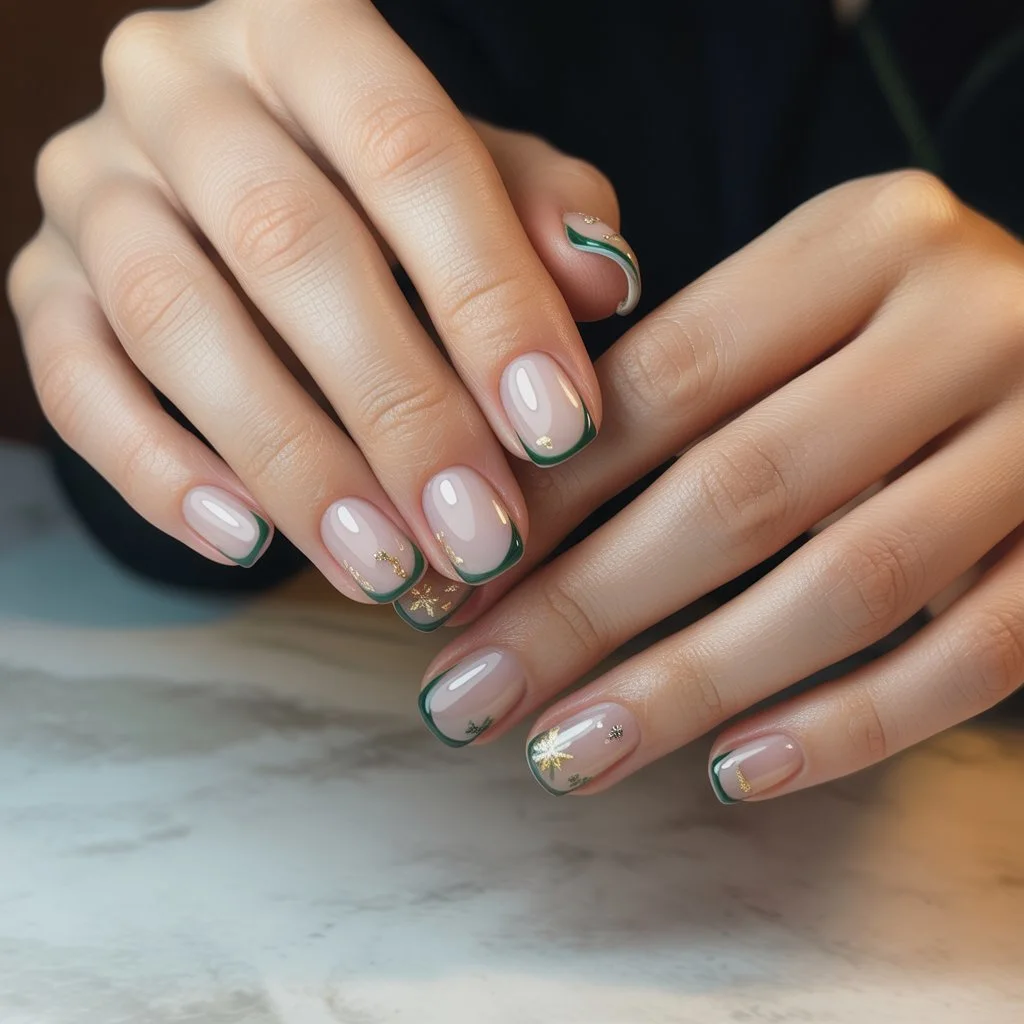 Evergreen French Micro-Tips Nail
