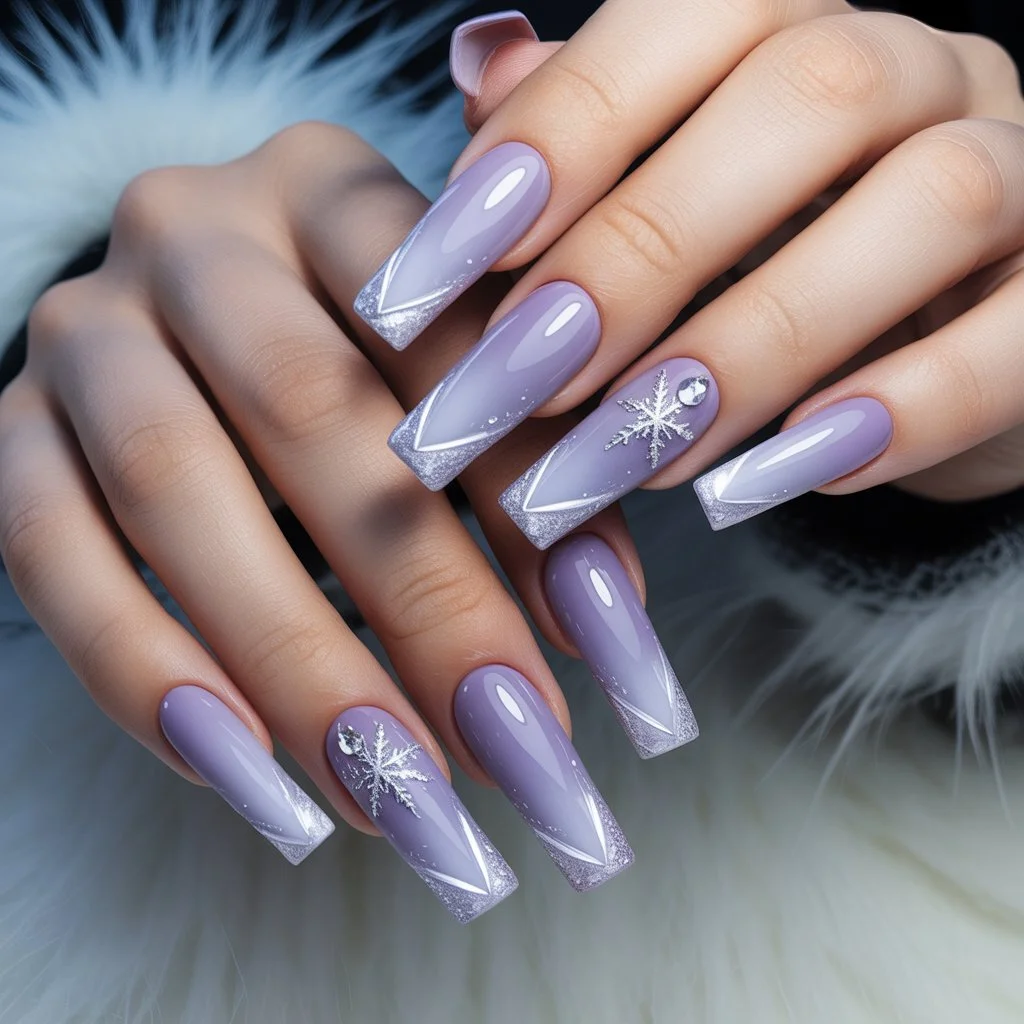 Frostbite Lavender Gradient Nails